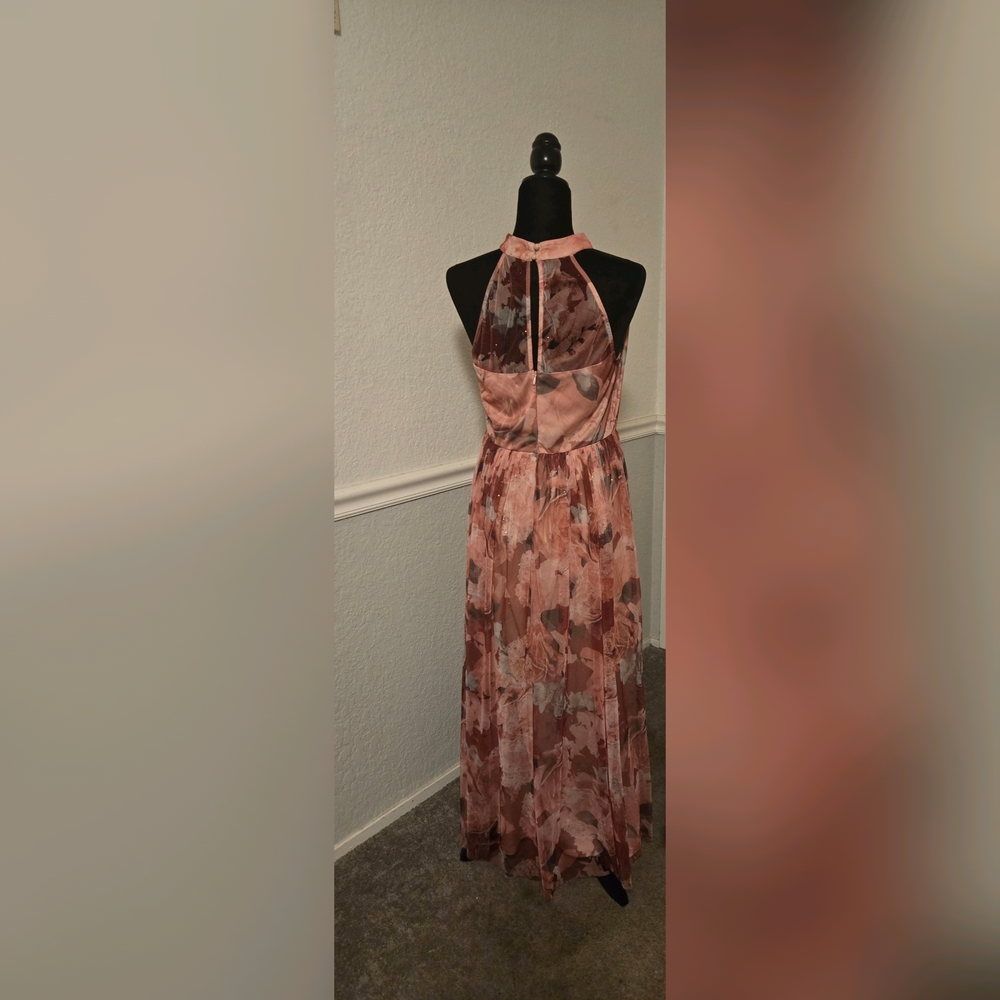 Blush Pink Floral Halter Maxi Dress - Picture 2 of 2